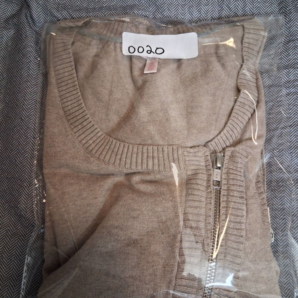 Victoria's Secret Knit Zip Sweater Cotton Cashmere Small Diagonal - Picture 12 of 12